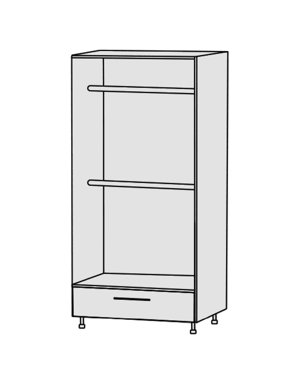 BIC Double Hanging with 1 Drawer – 750mm